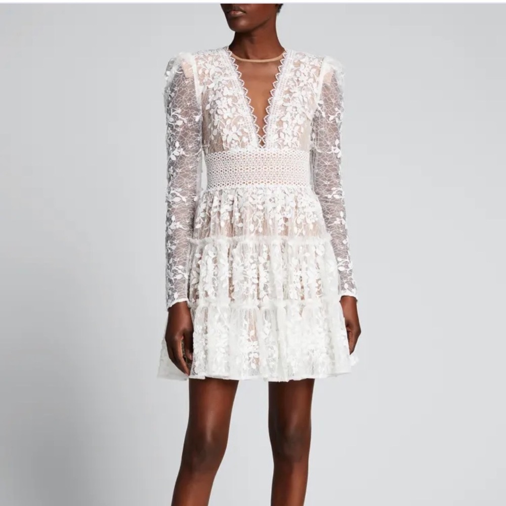 Bronx and Banco Megan V-neck Illusion Dress